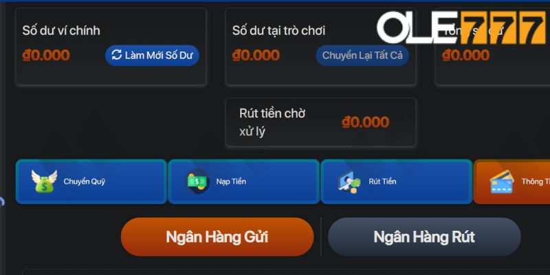 Phương thức thanh toán tại sảnh chơi AMEBA Ole777 còn khá hạn chế